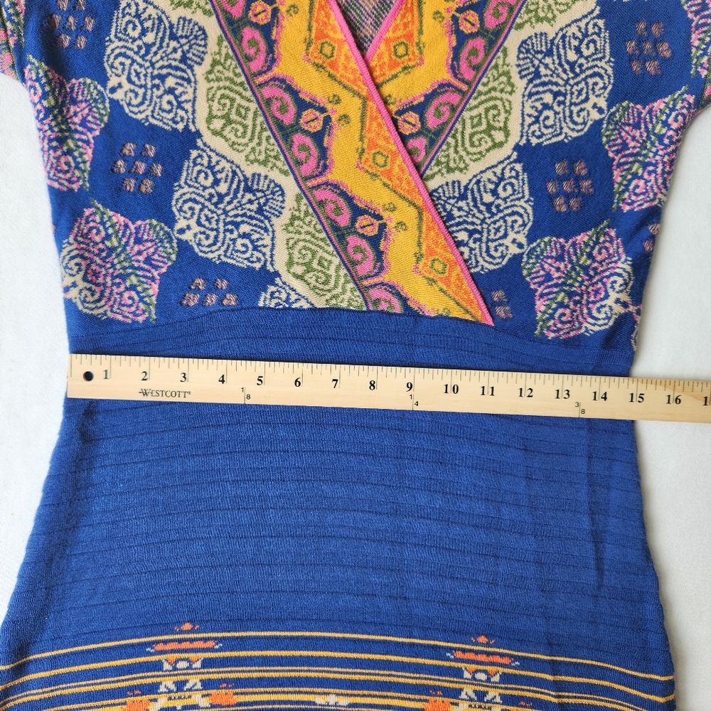 Soft Surroundings Kualoa Tunic Sweater Short Sleeves Printed Colorful Pretty XS - Picture 14 of 16